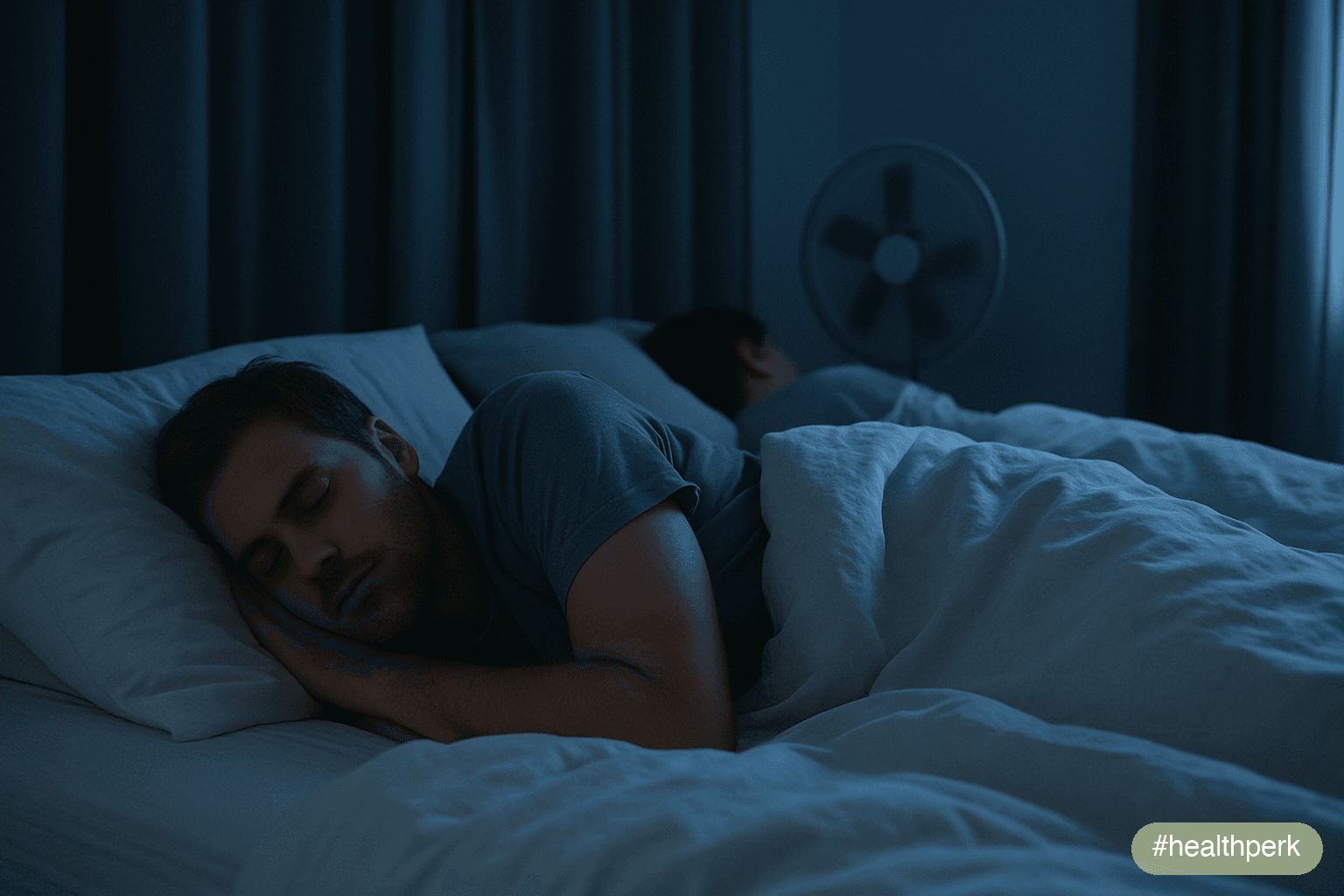 hero — adult sleeping uninterrupted in a dim bedroom