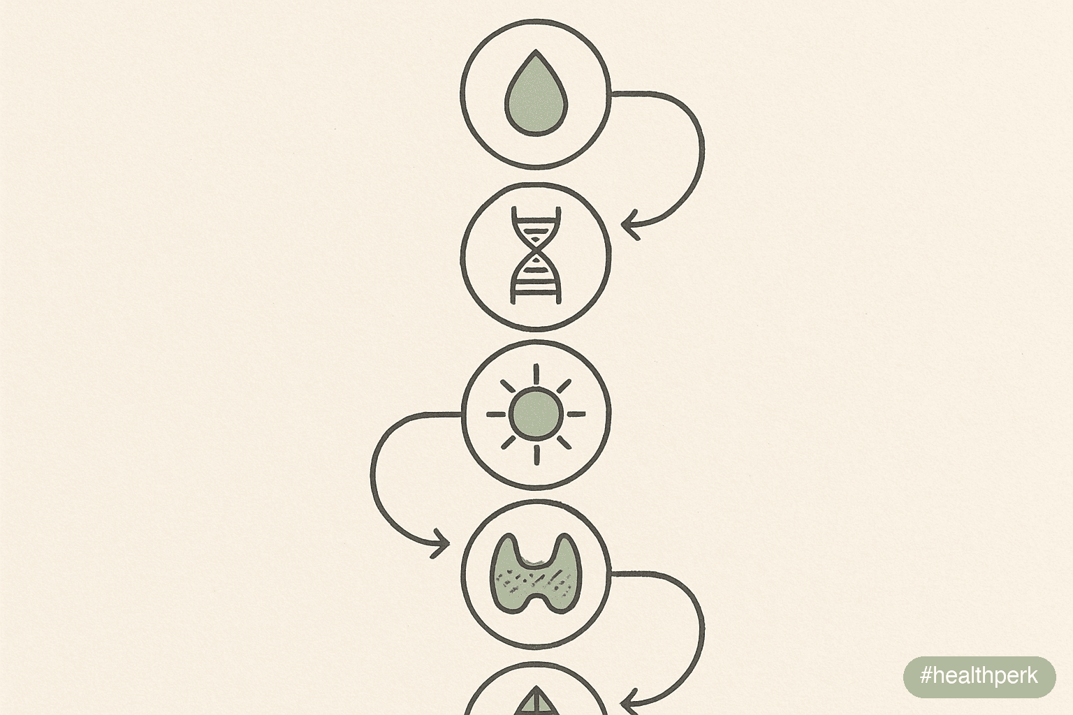 Illustration of a five-step lab-order pathway — step 1 ferritin + CBC for iron status, step 2 serum B12 with reflex MMA, step 3 25-OH-D, step 4 TSH (not a vitamin but on the same draw), step 5 magnesi
