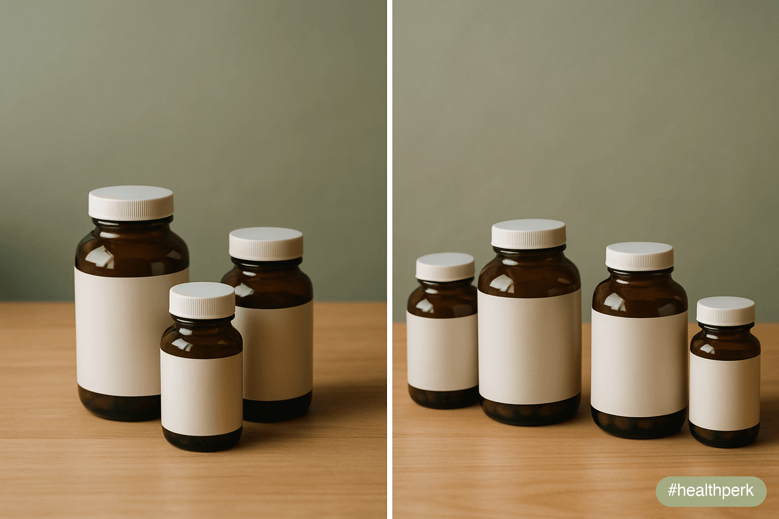 Photo of a side-by-side comparison — left frame "Late twenties: folate, vitamin D, iron only if low ferritin"; right frame "Late thirties: same plus magnesium 200-400 mg for sleep, omega-3 EPA+DHA 1,0